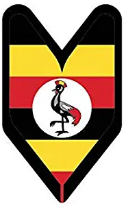 ION Graphics Magnet Ugandan Driver Badge Magnetic Vinyl wakaba Leaf soshinoya Uganda UGA UG 5" Car Magnet Bumper Sticker