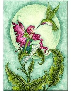 Amy Brown, FLIRTING - Original Licensed Fairy Artwork Fridge MAGNET, 2.5" x 3.5"