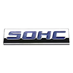 UrMarketOutlet SOHC Blue/Chrome Aluminum Alloy Auto Trunk Door Fender Bumper Badge Decal Emblem Adhesive Tape Sticker