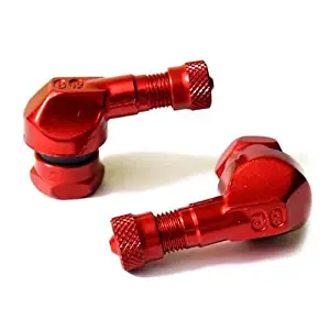 90 Degree Red Angled Aluminum Tire Valve Stems fits most BMW Harley Davidson Honda Kawasaki Suzuki Yamaha