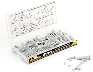 Tradespro 836344 Zinc Metric Nut and Bolt Assortment, 240-Piece