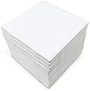 Set of 12 Glossy White Ceramic Tiles for Arts & Crafts