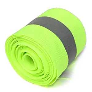 Actopus 10M(L) 5X1.5cm Reflective Tape Fabric for Safety Clothing Sew On Trim Lime Green