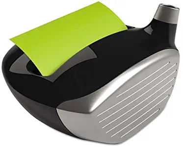 Post-it GOLF330 Post-it Note Disp w/Pencil Holder, Golf Club, 3"x3" Cap, BK