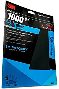 3M Company 32021 Imperial Wetordry Sheet 32021, 9" x 11", 1000, 5 Sheets/Pack