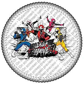 Power Rangers Ninja Edible Cake Topper or Cupcake Topper Decorations (8" Round)