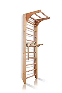 Dani Active Wall Bars with Dip Bars CM-01-220, 87 in Wooden Swedish Ladder Set: Adjustable Pull Up and Dip Bars for Training and Physical Therapy - Used in Homes, Gyms, Clinic, and Schools