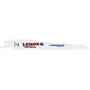 LENOX Tools Reciprocating Saw Blade with Power Blast Technology, Bi-Metal, 6-inch, 6 TPI, 5/PK