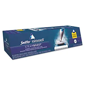 Swiffer Bissell SteamBoost Mop, 10" Wide Head, 48" Handle, Blue - Includes one kit.