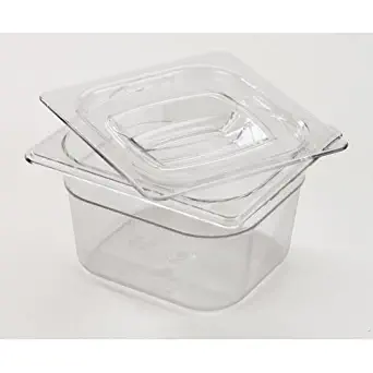 Rubbermaid Commercial Products FG105P00CLR Cold Food Pan, 1/6 Size, 1-2/3 Quart (Pack of 6)