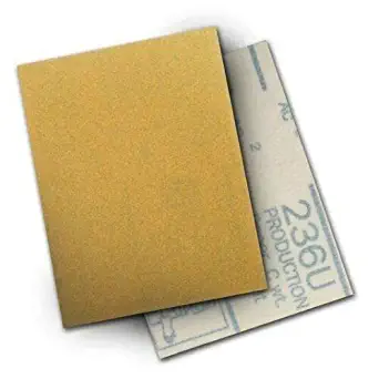 100/Pk 3M 236U 9"x11" 500 Grit C-Weight Gold Sand Paper Sheet