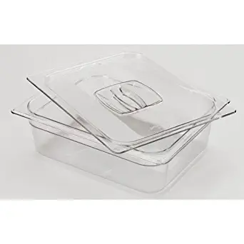 Rubbermaid Commercial Products FG124P00CLR Cold Food Pan, 1/2" Size, 7-7/8 Quart (Pack of 6)
