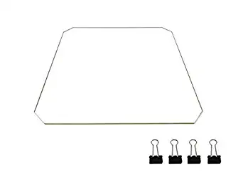 220x220x3mm Borosilicate Glass Bed Flat Polished Edge w/Corners Cut for Wanhao Duplicator i3 Anet A8 MP Maker Select MK2/MK2A 3D Printers with 4 Glass Clips