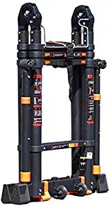 Ladder Telescopic Multipurpose Multi Purpose Portable Telescoping Aluminium Multipurpose Extendable A Frame Multipurpose Extension 330 Pound/150 Kg Capacity Black