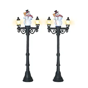 Department 56 Accessories for Villages Miniature Snowman Street Light Display Piece (Set of 2)