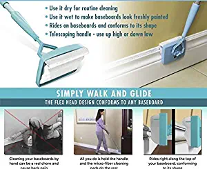 Baseboard Buddy Cleaning Brush, New Modern and Creative Baseboard Buddy Walk Extendable Microfiber Dust Multi Function Cleaning Tool Home Bar Cleaning Mop Adjustable Simply Walk amp Glide Extendable M