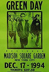 Green Day Concert Poster, NYC, Madison Square Garden, New York City