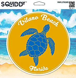 Squiddy Vilano Beach Florida Vacation Beach Town - Vinyl Sticker - Large Size (11" high)