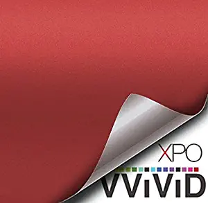 VViViD Satin Matte Red Vinyl Wrap Roll with Air Release Technology (10ft x 5ft)