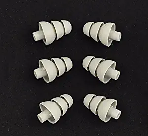 6 PACK - Triple Flange Replacement Ear tips sleeves fit SHURE SE110 SE112 SE115 SE210 SE215 SE310 SE315 SE420 SE425 SE530 SE535 SE846 E3c E3g E4c E4g E5c and Westone Noise Isolating In-Ear Headphones