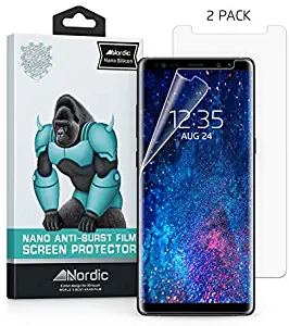 [2-Pack] Nordic Nano Film (Case Friendly) Screen Protector for Samsung Galaxy Note 9 & Note 8 (Updated Version) Anti Bubble Free Film