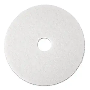 3M Super Polish Floor Pad 4100, 13", White - Includes five pads.