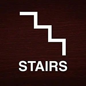 iCandy Products Inc Stairs, Stairs Sign Hotel Business Office Building Sign 9x9 Inches, Dark Walnut, Plastic