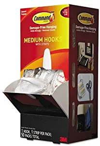 Command - General Purpose Hooks Designer 3Lbs Capacity White 50/Carton "Product Category: Desk Accessories & Workspace Organizers/Wall & Panel Organizers"