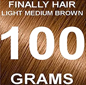 Finally Hair Building Fiber Refill 100 Grams Light Medium Brown Hair Loss Concealer by Finally Hair (Light Medium Brown - our lightest brown shade)