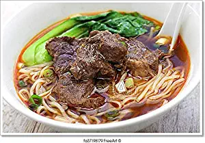 Barewalls Taiwanese Beef Noodle Soup Paper Print Wall Art (28in. x 42in.)