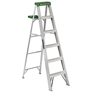 6 ft Aluminum Louisville Folding Step Ladder with 225 lb. Load Capacity
