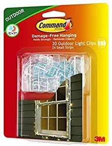 Command 17017 AW – Pack of 8 Hooks Outdoor Cable Clamps Transparent with White Strips