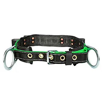 Buckingham 38523Q12-L Ladder Belt, 3" Height, 4" Wide, 24" Length, Nylon/Steel D-Ring, Large, High/Vis Green