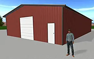 40' x 60' x 12' 2:12 Steel Building Kit (Rustic Red/Burnished Slate)