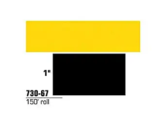 3M Scotchcal 73067 Premium Cast Vinyl Film Coated Single Striping Tape, 150' Length x 1" Width, Bright Yellow