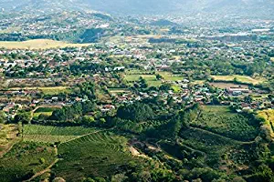 San Jose, Costa Rica - Aerial view of City A-9010137 (12x18 Art Print, Wall Decor Travel Poster)