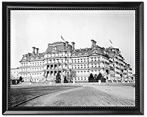 ClassicPix Black Wood Framed Print 11x14: Dwight D. Eisenhower Executive Office Building, Washington.