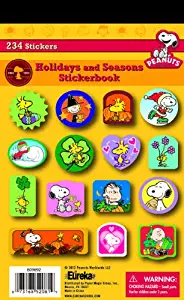 Eureka Back To School Classroom Supplies Seasonal and Holiday Peanuts Sticker Book, 234 pcs