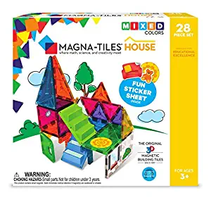 Magna Tiles House Set, The Original, Award-Winning Magnetic Building, Creativity & Educational, Stem Approved, Solid & Clear Colors