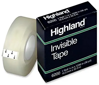 3M Highland tape 6200 3/4" x 1296" ; 12 ROLL PACK, Made in the USA