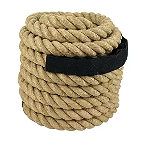 ZENY Twisted Manila Rope 1.5" X 50 FT Fitness/Undualation Workout Climbing Marine Jump Battle Rope Deck Rope 3 Strand w/Shirk End Caps