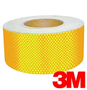 3M High Intensity Adhesive Diamond Reflective Automotive Vinyl 12" Tape Roll (2" x 12" 2-pack, Gloss Gold Reflective)