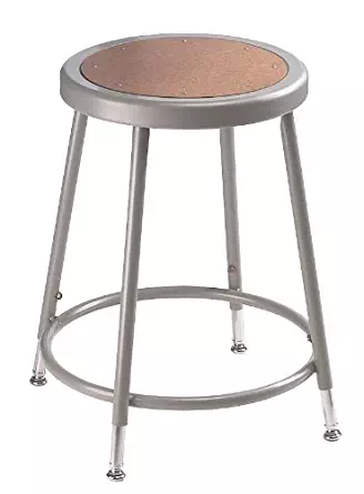 NPS 18" Adjustable Height Steel Stool, Grey