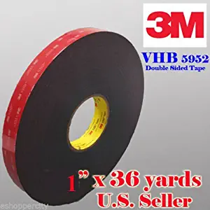 Genuine 3M 1" (25mm) x 108 Ft (36 Yards) VHB Double Sided Foam Adhesive Tape 5952 Grey Automotive Mounting Very High Bond Strong Industrial Grade (1/2" (w) x 108 ft)