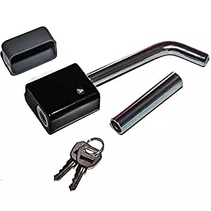 Hitch Pin Receiver Lock with Adapter Car Accessories Best for Locking RV Trailes Tow Truck SUV Van Heavy Duty - Universal Swivel Head with 1/2" & 5/8" Class I-V Adapter Security Device