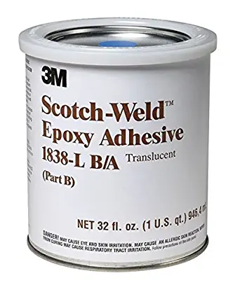 3M Scotch-Weld 1838L Part B/A Epoxy Adhesive Kit, 1 Liquid Quart Container, Translucent