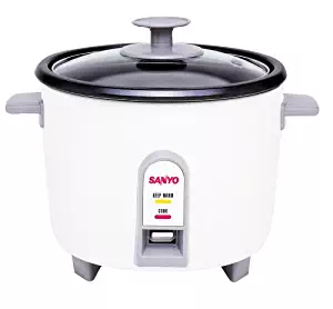 Sanyo EC-503 3-Cup (Uncooked) Rice Cooker and Vegetable Steamer, White
