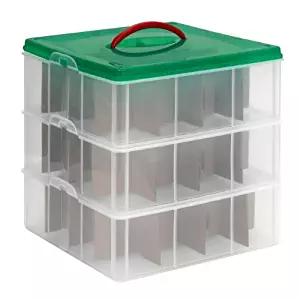 Snapware Snap 'N Stack Square 3-Tier Seasonal Ornament Storage Container, 13 by 13-Inch