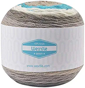 Big Cakes Self Striping Yarn- 2 Packs Wextile Acrylic Multicolor Wonderful Knitting Roll Perfect for Crochet & Knitting, 350 Meters 380 Yards per Ball(#3)