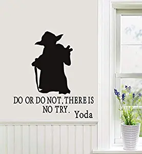 Star Wars Wall Decals Star Wars Decals for Walls Star Wars Wall Sticker Star Wars Quotes Wall Art Yoda Quote Vinyl Wall Sticker Yoda Vinyl Wall Decals Stickers Star Wars Wall Decals for Kids Rooms